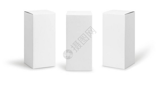 一组白色盒子高的形状产品包装图片