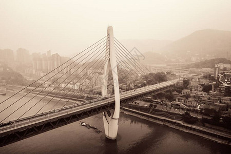 重庆的桥梁特写背景图片