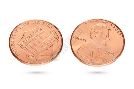 一美元或一分钱硬币的两面均以图片