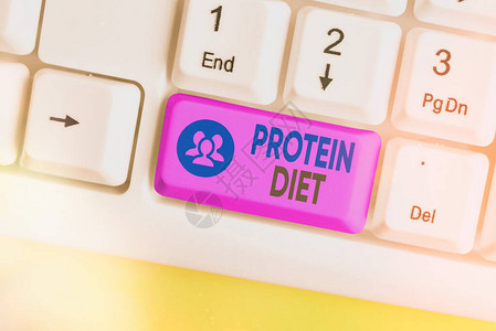 含高蛋白食物饮食计划的概念意义消费彩色键盘图片