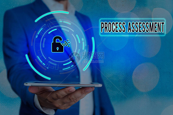 手写文本过程评估用于网络数据信息安全应用系统的组织图形挂锁对动作的概念图片