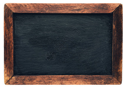 旧的老式黑板与破旧的木框空白的空黑板背景图片