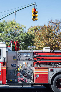消防车停在纽约曼哈顿图片