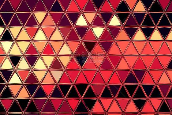 红色图案玻璃的色调设计为简单的波形图片