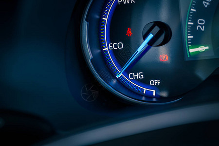 混合动力汽车数字电量指示灯背景图片