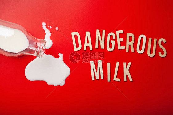 危险的牛奶字文母乳糖不耐症过敏牛奶飞溅避免图片