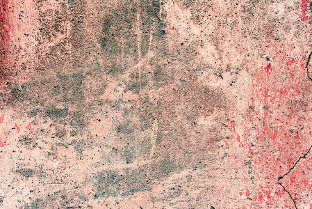 老垃圾裂缝粉红色混凝土墙纹理背景图片