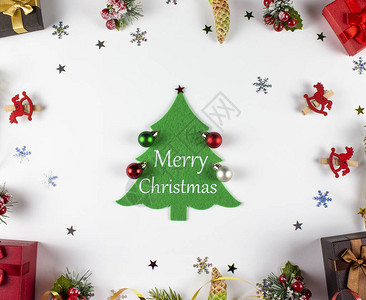 弗拉特利圣诞节日圣诞节背景新年和圣诞节与礼物的圣诞树背景圣诞快乐题字图片