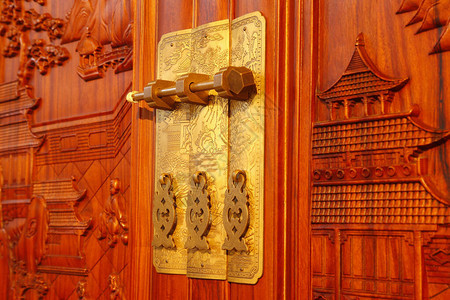 中式家具锁背景图片