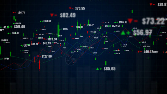 烛台图表与数字据股市或证券交易所交易价格的上升或下降趋势投图片