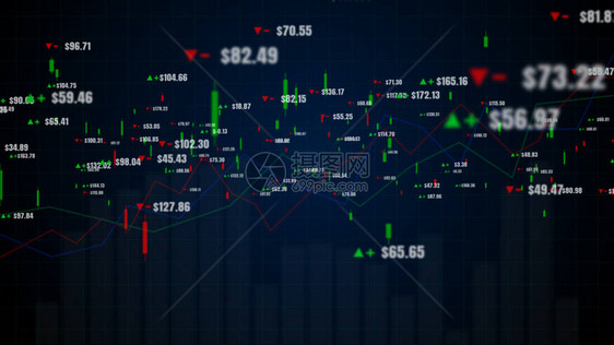烛台图表与数字据股市或证券交易所交易价格的上升或下降趋势投图片