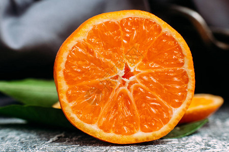柑橘橙子葡萄柚和片非常特写宏观图片