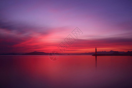 海滨小镇博德鲁姆和壮观的日落土耳其穆拉图片