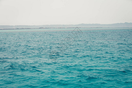 红海蓝色波浪夏天背景图片