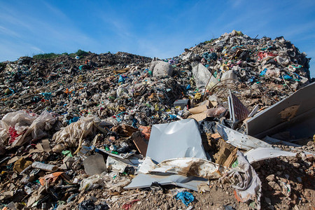 家庭垃圾填埋生态灾害生态概念图片