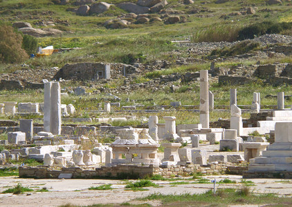 Delos考古遗址教科文组织Delos岛世界遗产址希腊M背景图片
