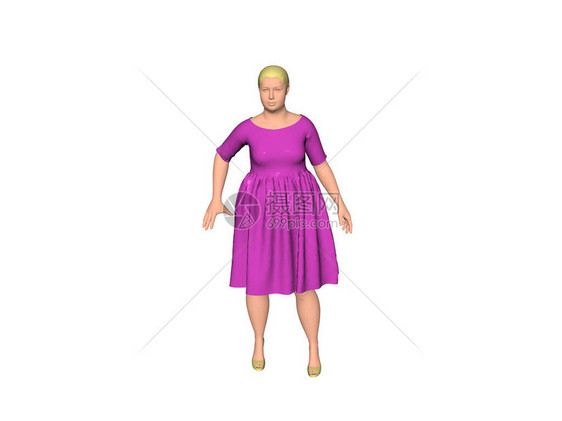 穿红裙子的胖女人图片