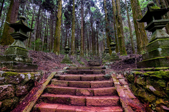 在山中安静地作为动画的神社图片