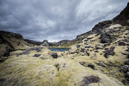 Laki火山口或Lakaggar是冰岛南图片