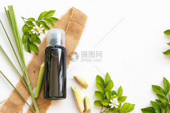 草药洗发水提取物植柠檬草植物亚洲保健洗头发生活方式清洁安排平躺式图片