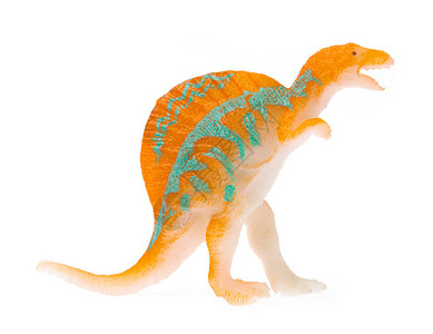 卫龙辣条,以塑料制成的脊椎龙白底孤背景