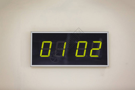 白色背景显示时间的黑色数字时钟图片