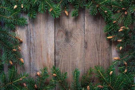 木质背景上的圣诞装饰图片