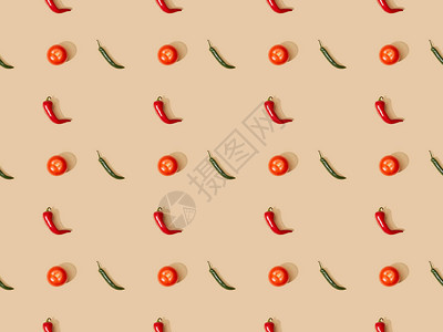 红辣椒和墨西哥胡椒的顶视图图片