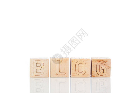带字母的Wooden立方体Blog以图片