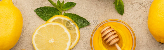 黄柠檬的顶部视图图片