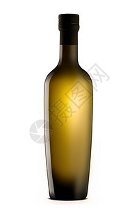 孤立在白色背景上的优雅橄榄油瓶图片