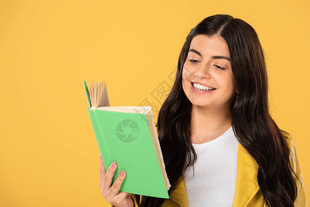 女孩笑的阅读书图片