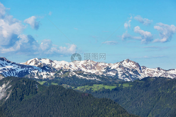 北喀斯特山脉的美丽山峰华盛顿美国图片