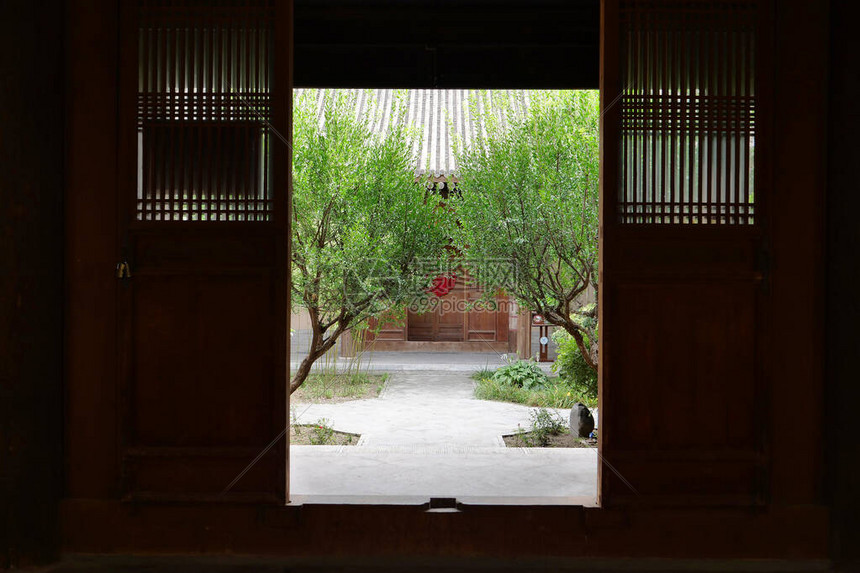 在甘肃的胡史民居天水艺术博物馆花石民宅中图片