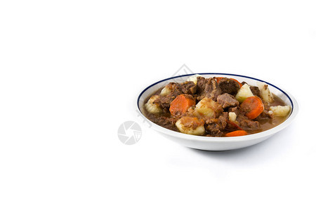 爱尔兰菜炖牛肉胡萝卜和土豆白图片