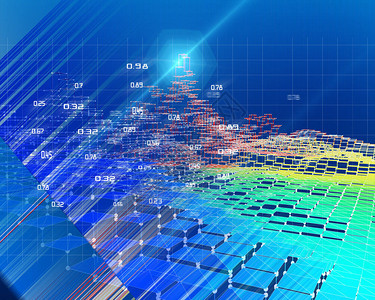预测分析的抽象未来概念大数据量子虚拟密码学人工智能的商业色彩可视化图片