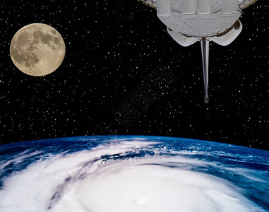 蓝色地球地图航天飞机从地球飞到月球由美国航天局提背景