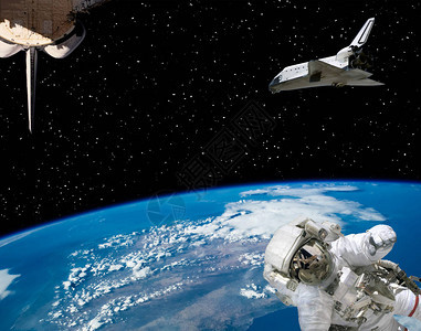 太空宇航员和宇宙飞船对地球的对抗美国航天局提供的这张图片