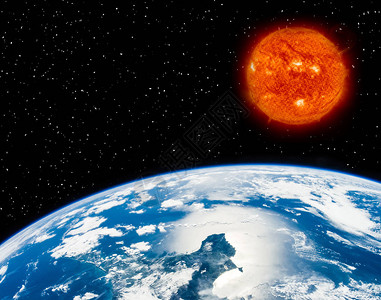 和燃烧的太阳巨星美国航天局提图片