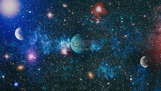 彩色星云和宇宙中恒星群的开放这个图像由美国航天图片