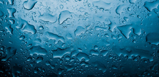 蓝色水滴背景质地防水玻图片