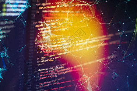 CSSJavaScript和HTML的使用监控功能源代码特写抽象的IT技术背景图片