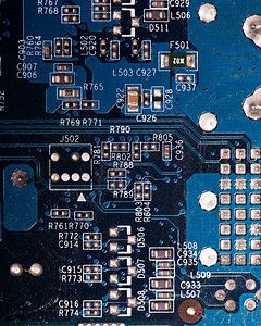 计算机电路板纹理蓝色主板背景图片