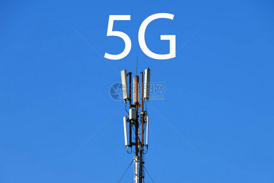 5g连接移动塔移动连接高速互联网概念未来移动网络的技术图片