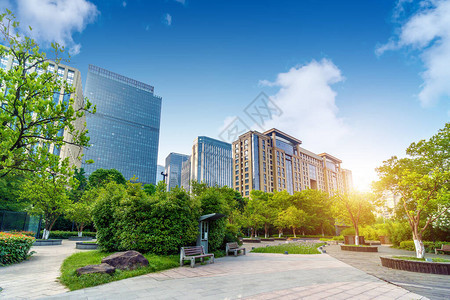 浙江杭州建江新城的现代建筑生物图片