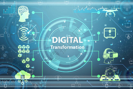 数字化转型概念3d渲染图片