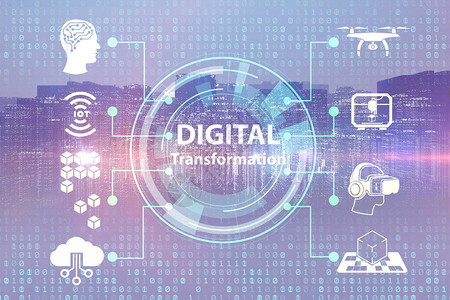 数字化转型概念3d渲染图片