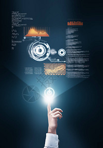 数字媒体接入未来数据传输掌上触摸Holologr图片