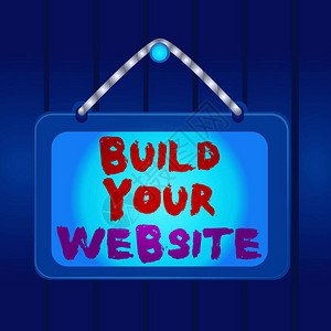 显示建立您的网站的书写笔记建立电子商务系统以推销业务板固定钉框彩色背景矩形面图片