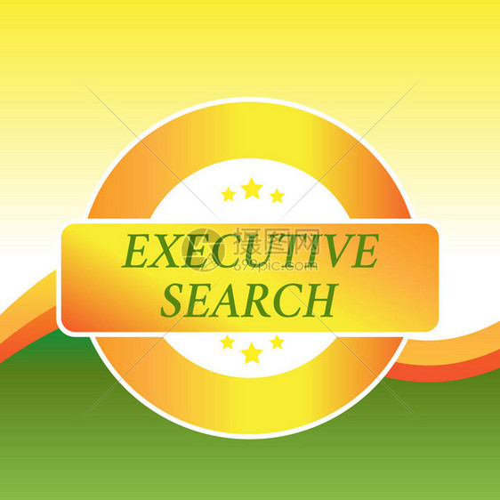 招聘服务组织的业务概念是付费物色候选人的彩色圆形挂牌徽章星Blank矩形文字框奖图片